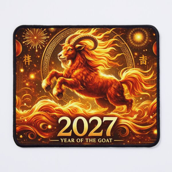 Item preview, Fire Goat 2027 Chinese New Year – Year of the Goat Zodiac Art designed and sold by Myōhō Print Co..