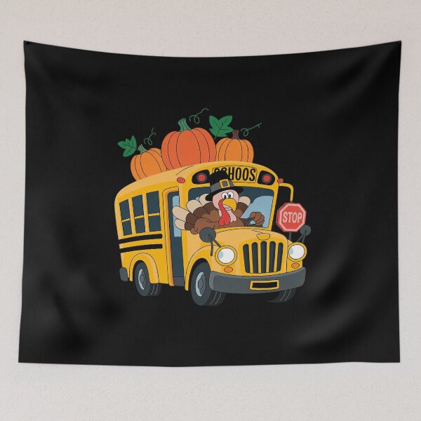 Item preview, Turkey Driving School Bus Thanksgiving Driver Fall Pumpkins  designed and sold by VerseFarm.