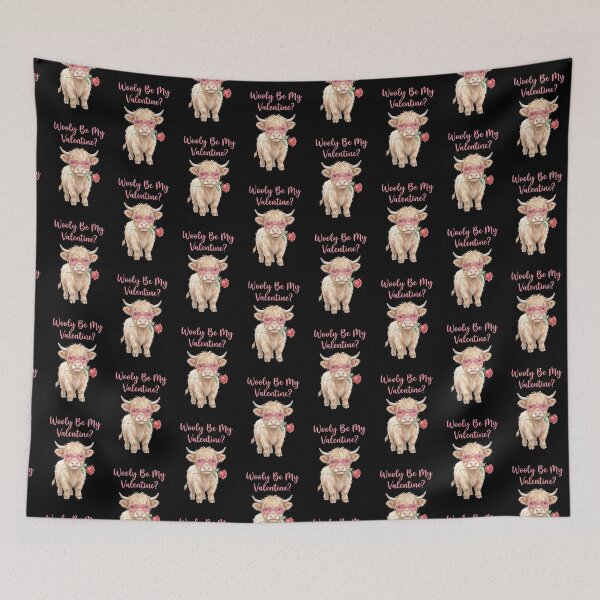 Item preview, Wooly Be My Valentine Highland Cow – Cute Farm Animal Funny Pun Valentine's Day Card Design designed and sold by Luminari Creations.