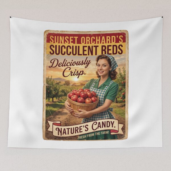Item preview, Sunset Orchard Charm: Vintage Apple Harvest Delight designed and sold by ForeverPrintsOK.