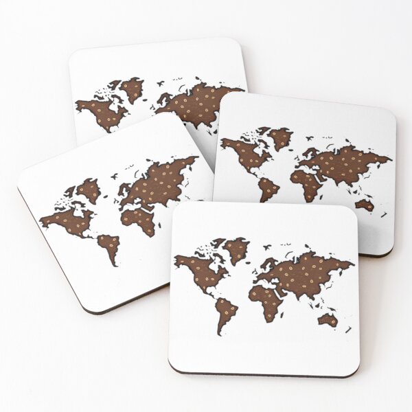 Item preview, Coffee Bean World Map Design designed and sold by SunkenCost.