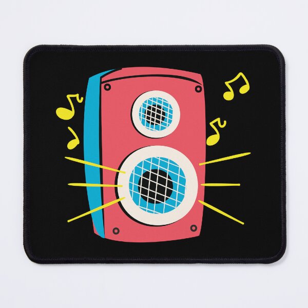 Item preview, Retro Speaker Playing Music with Sound Waves Flat Illustration Sticker designed and sold by FestivityFinds.