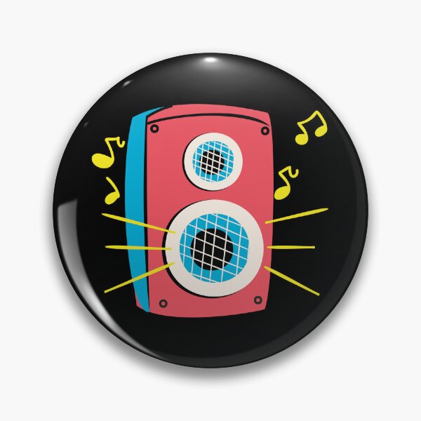 Item preview, Retro Speaker Playing Music with Sound Waves Flat Illustration Sticker designed and sold by FestivityFinds.