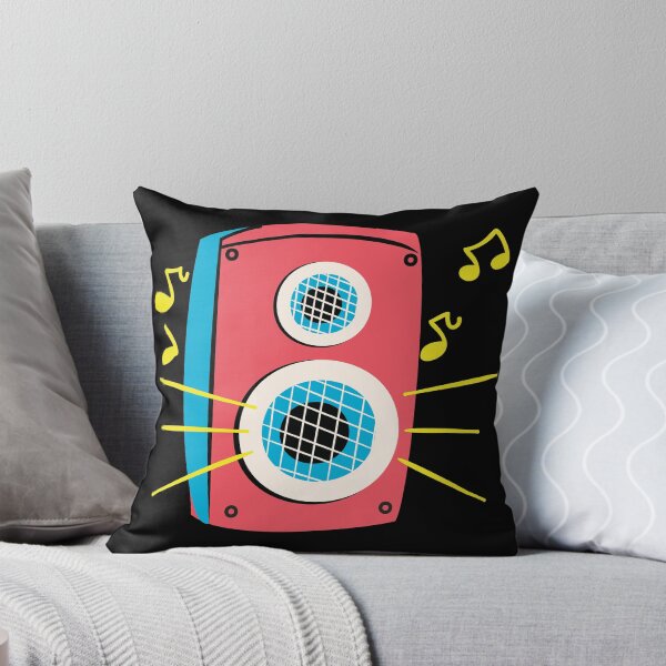 Item preview, Retro Speaker Playing Music with Sound Waves Flat Illustration Sticker designed and sold by FestivityFinds.