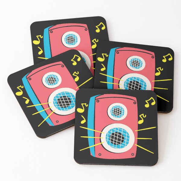Item preview, Retro Speaker Playing Music with Sound Waves Flat Illustration Sticker designed and sold by FestivityFinds.