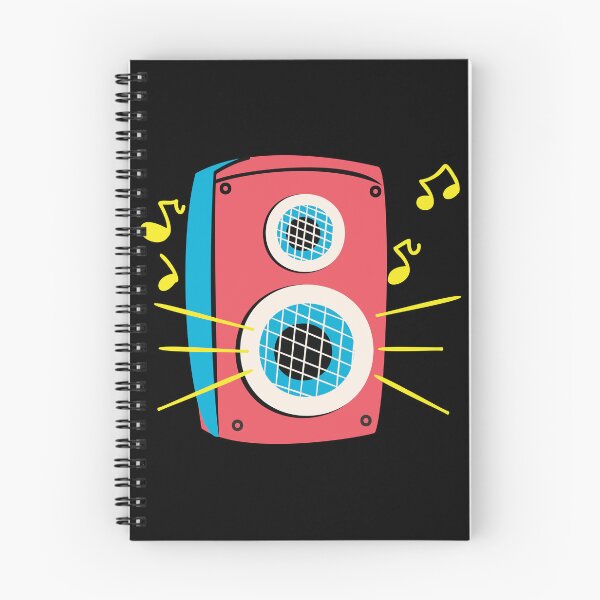Item preview, Retro Speaker Playing Music with Sound Waves Flat Illustration Sticker designed and sold by FestivityFinds.