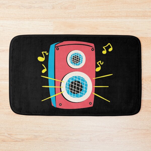 Item preview, Retro Speaker Playing Music with Sound Waves Flat Illustration Sticker designed and sold by FestivityFinds.