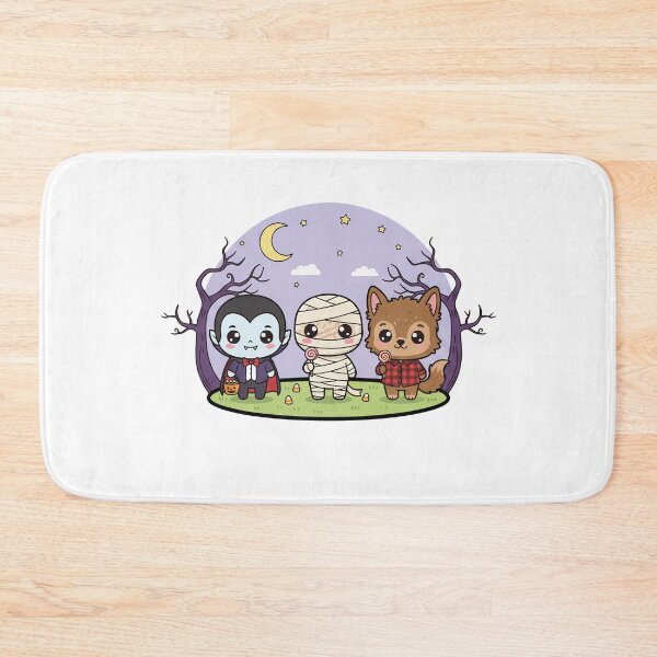 Item preview, Kawaii Classic Monsters Trick or Treat Trio Chibi Vampire, Mummy, Werewolf designed and sold by GeminiDaydreamer.
