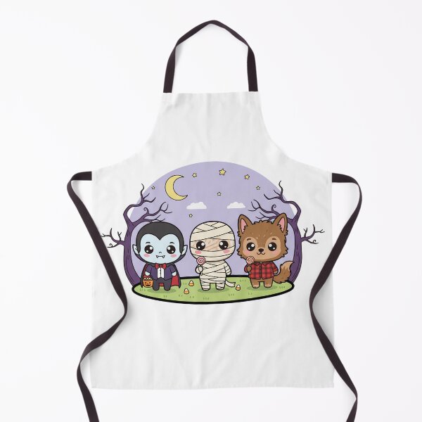Item preview, Kawaii Classic Monsters Trick or Treat Trio Chibi Vampire, Mummy, Werewolf designed and sold by GeminiDaydreamer.