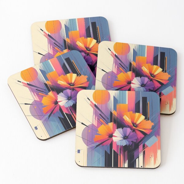 Item preview, Chromatic Bloom II – Abstract Geometric Floral Art designed and sold by Okmanoo.