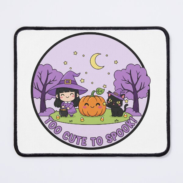 Item preview, Frightfully Cute Chibi Witch and Pumpkin Trick or Treat designed and sold by GeminiDaydreamer.