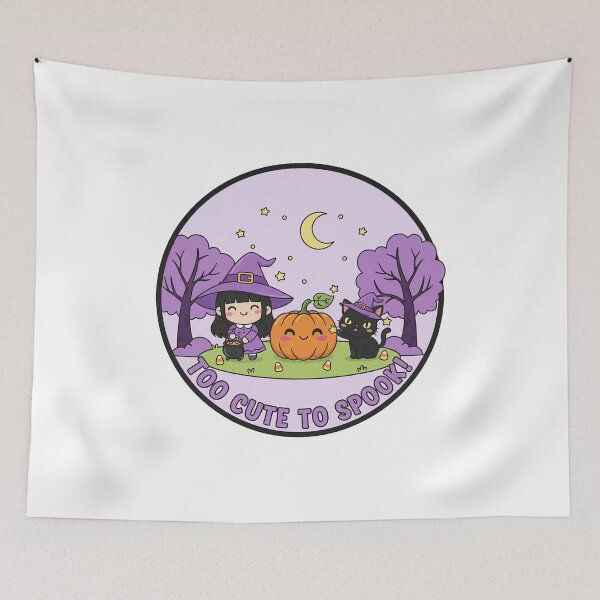 Item preview, Frightfully Cute Chibi Witch and Pumpkin Trick or Treat  designed and sold by GeminiDaydreamer.