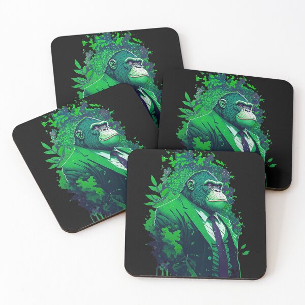 Item preview, Apes To The Moon - Diamond Hands Gorilla in Green Suit designed and sold by misticalplace.