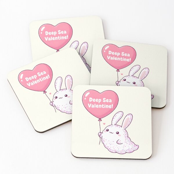 Item preview, Deep Sea Valentine! Kawaii Sea Bunny Slug Heart Aesthetic Art designed and sold by arup7980.