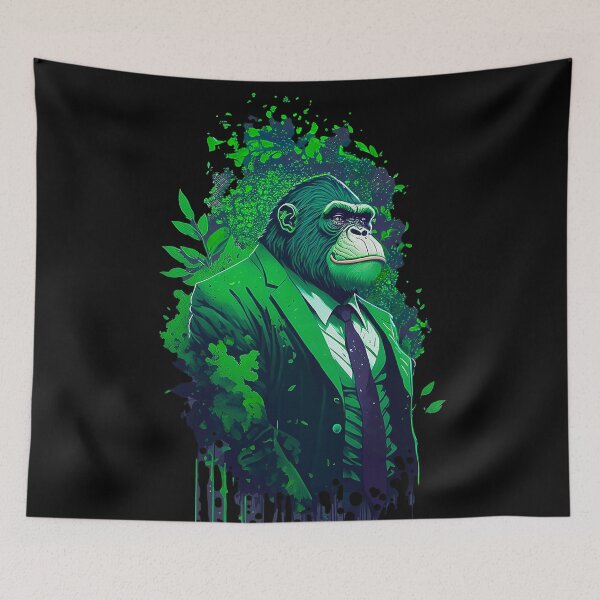 Item preview, Apes To The Moon - Diamond Hands Gorilla in Green Suit designed and sold by misticalplace.