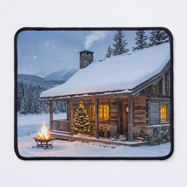 Item preview, Cozy Winter Log Cabin in the Snow designed and sold by griez.