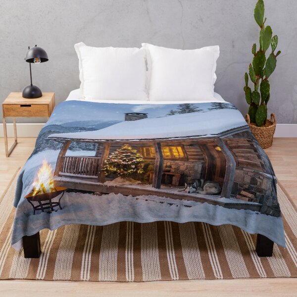 Item preview, Cozy Winter Log Cabin in the Snow designed and sold by griez.