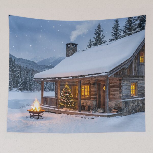 Item preview, Cozy Winter Log Cabin in the Snow designed and sold by griez.