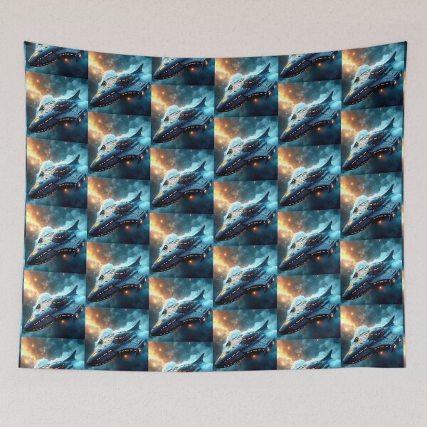 Item preview, Nebula Drift – Futuristic Starship in Cosmic Clouds designed and sold by Dogandesighn.