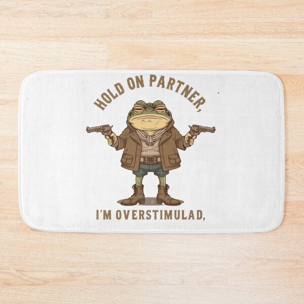 Item preview, Hold On Partner I’m Overstimulated Shirt, Funny Frog Cowboy Meme Tee, Vintage Western Frog Graphic, Neurodivergent Humor designed and sold by Printsouf.