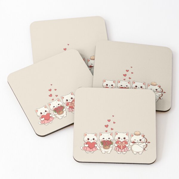 Item preview, Sweet Valentine Cats designed and sold by dudelinart.