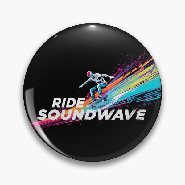 Item preview, Ride the Soundwave – skateboarder surfing on giant colorful soundwave with headphones on 5 designed and sold by Neon G.
