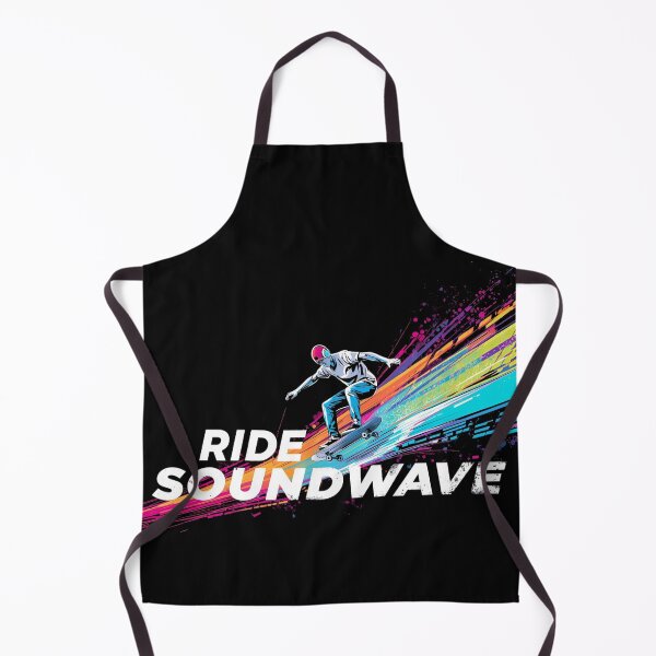 Item preview, Ride the Soundwave – skateboarder surfing on giant colorful soundwave with headphones on 5 designed and sold by Neon G.