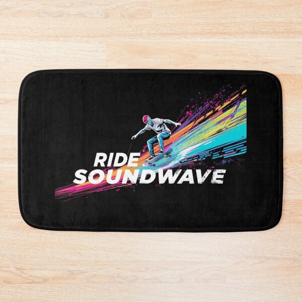 Item preview, Ride the Soundwave – skateboarder surfing on giant colorful soundwave with headphones on 5 designed and sold by Neon G.