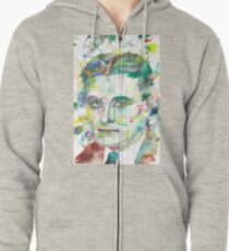 F. SCOTT FITZGERALD - watercolor portrait.2 Zipped Hoodie