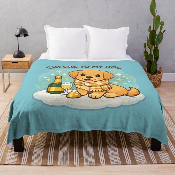 Item preview, Cheers To My Dog – New Year Champagne Golden Puppy Tee designed and sold by dogmomtees.