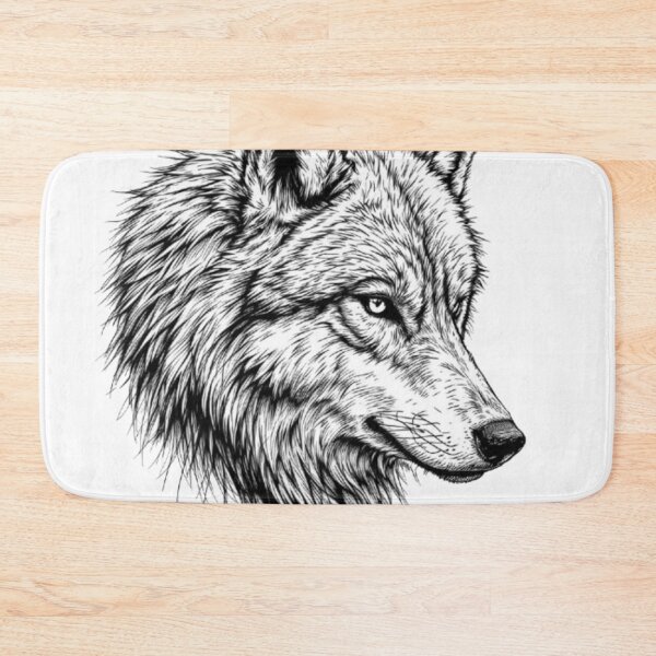 Item preview, Wolf Head Ink Sketch – Wild Animal Line Art Design designed and sold by Colorfulsigns.