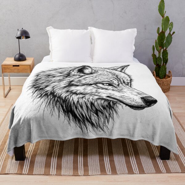 Item preview, Wolf Head Ink Sketch – Wild Animal Line Art Design designed and sold by Colorfulsigns.