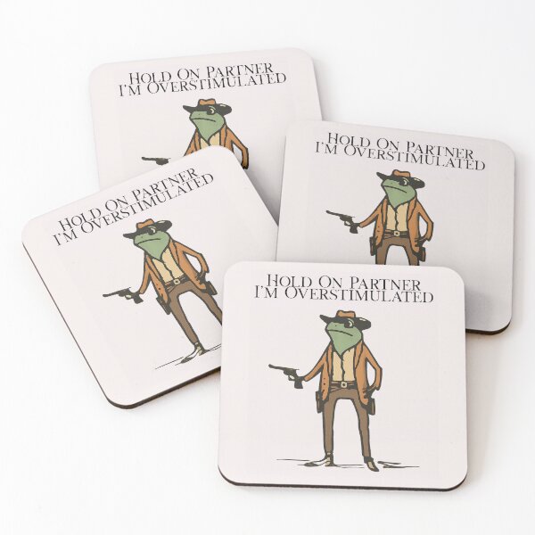 Item preview, Hold On Partner I’m Overstimulated Shirt, Funny Frog Cowboy Meme Tee, Vintage Western Frog Graphic, Neurodivergent Humor T-Shirt designed and sold by Printsouf.