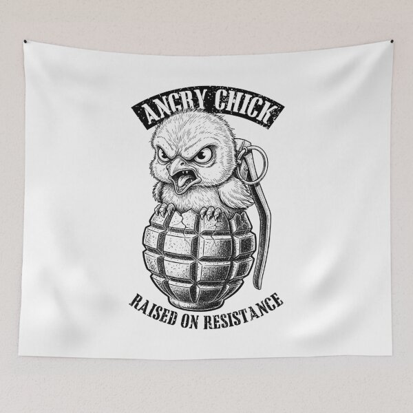 Item preview, Funny Feminist Angry Chick Grenade Raised On Resistance designed and sold by GrandeDuc.