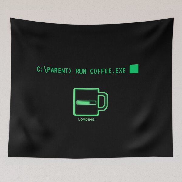 Item preview, Run Coffee.exe - Retro MS-DOS Parent Loading Bar designed and sold by MadeInNapTime.