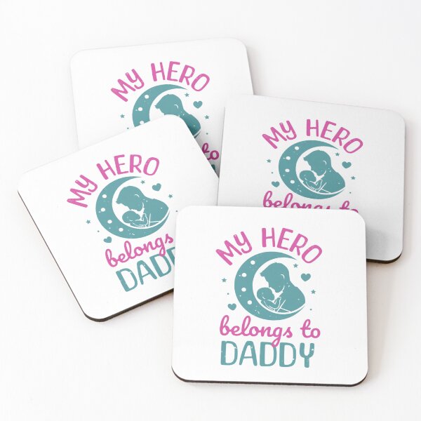 Item preview, My Hero Belongs to Daddy: Cute Nursery Typography | Father and Baby Crescent Moon Art designed and sold by HBDStudio.