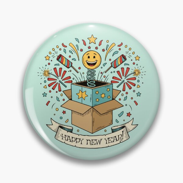 Item preview, Happy New Year Surprise Box Confetti Fireworks Fun designed and sold by Plakartis.