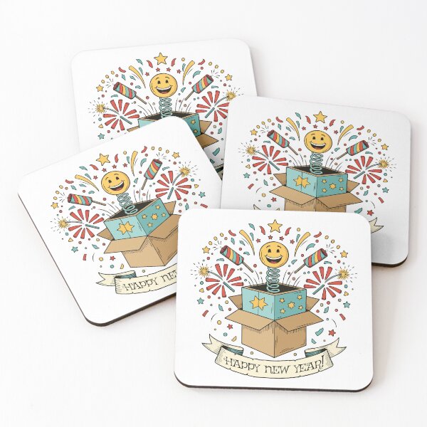Item preview, Happy New Year Surprise Box Confetti Fireworks Fun designed and sold by Plakartis.