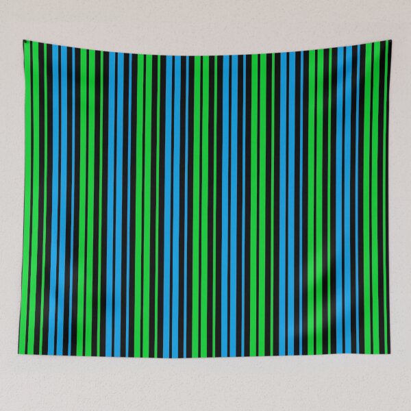 Item preview, Blue Green Stripes On Black Pattern Design  designed and sold by PatternTitan.