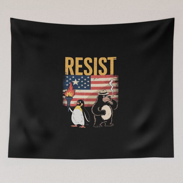 Item preview, Resist Penguins And Bear Resist Protest  designed and sold by DigitaldeligArt.