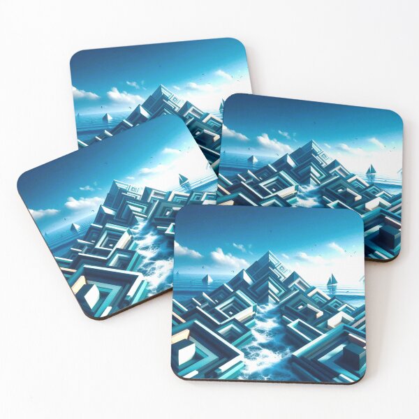 Item preview, Ocean Peaks – Geometric Mountain Rising from the Sea designed and sold by Dogandesighn.