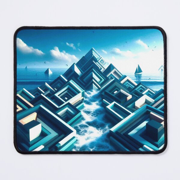Item preview, Ocean Peaks – Geometric Mountain Rising from the Sea designed and sold by Dogandesighn.