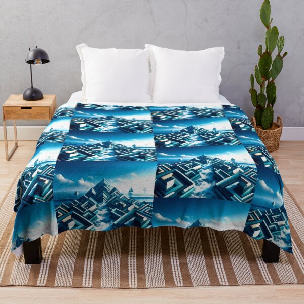 Item preview, Ocean Peaks – Geometric Mountain Rising from the Sea designed and sold by Dogandesighn.
