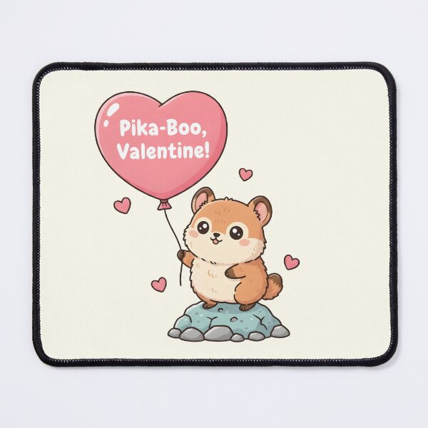 Item preview, Kawaii Pika-Boo Valentine Heart Balloon Cute Pika Pun designed and sold by arup7980.