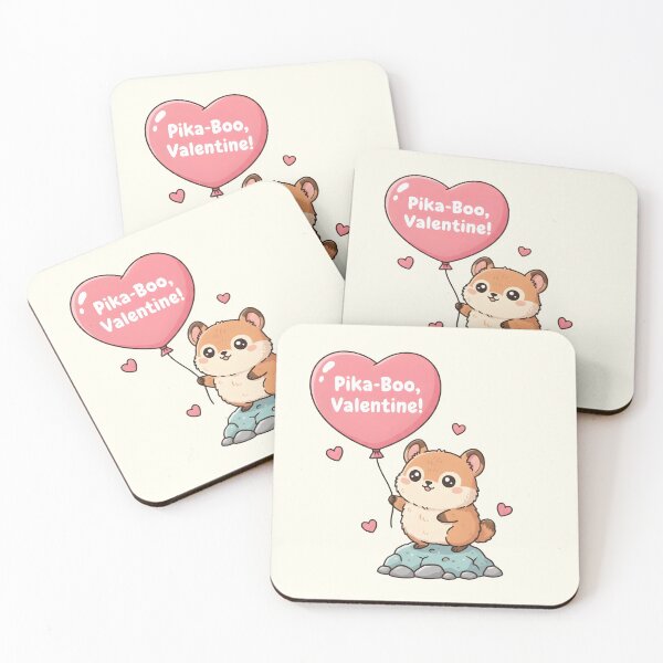 Item preview, Kawaii Pika-Boo Valentine Heart Balloon Cute Pika Pun designed and sold by arup7980.
