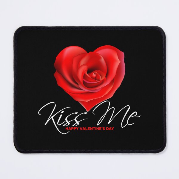Item preview, Kiss Me Happy Valentine's Day - Romantic Rose Red Heart, white designed and sold by HGstudioDesign.