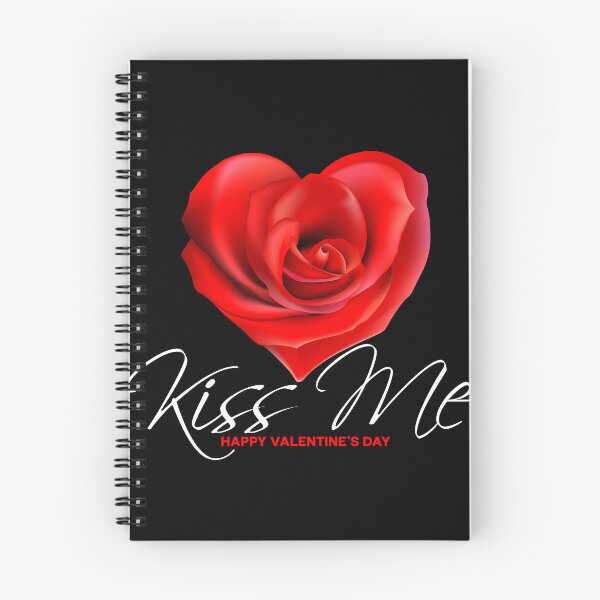 Item preview, Kiss Me Happy Valentine's Day - Romantic Rose Red Heart, white designed and sold by HGstudioDesign.