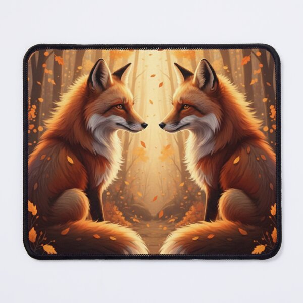 Item preview, Red Fox Duo in Golden Autumn Forest designed and sold by NeoTeeFusion.