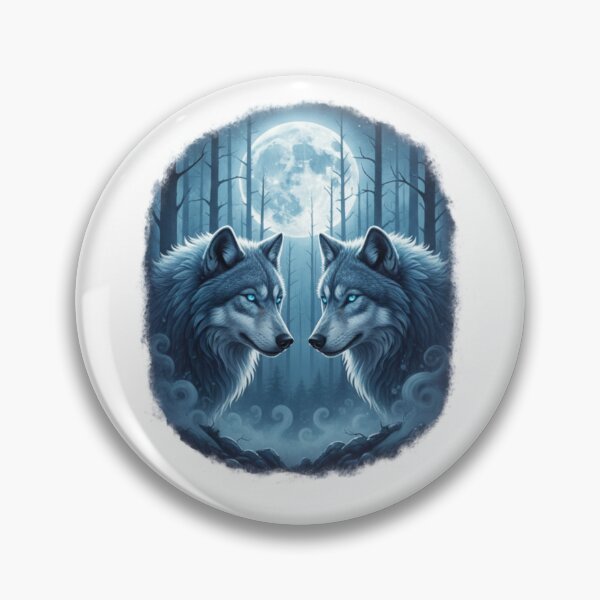 Item preview, Winter Wolf Pair Under Full Moon Night designed and sold by NeoTeeFusion.