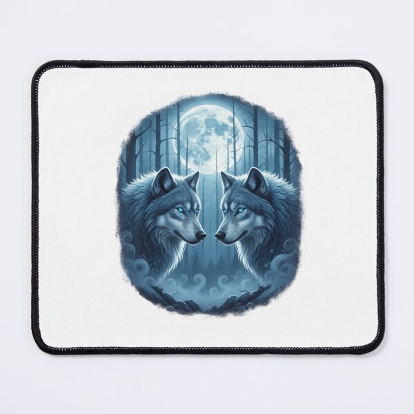 Item preview, Winter Wolf Pair Under Full Moon Night designed and sold by NeoTeeFusion.